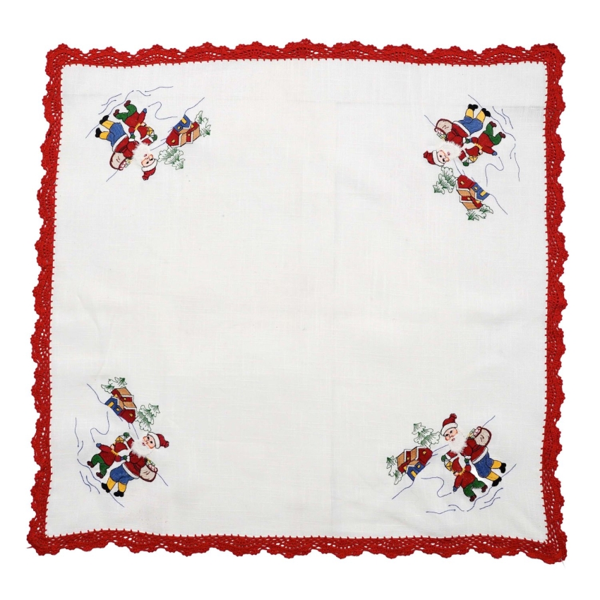 74298 BOŻE NARODZENIE OBRUS Z MOTYWAMI ŚWIĄTECZNYMI I SZYDEŁKOWĄ KORONKĄ 82 X 80 CM (1).jpg