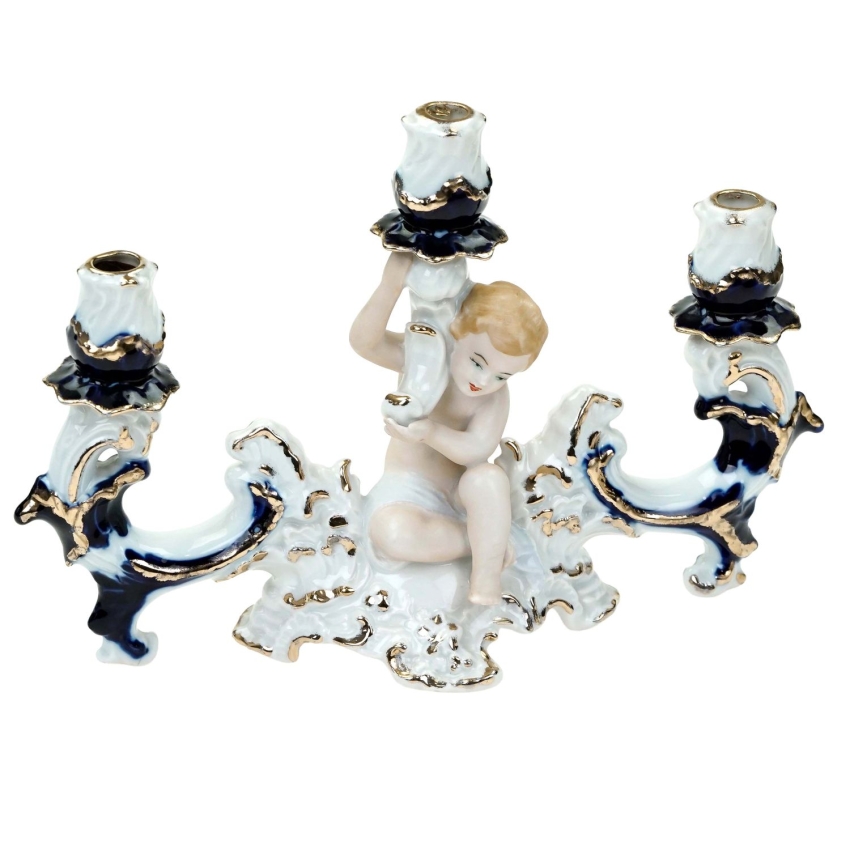 74308 ARPO ŚWIECZNIK TRÓJRAMIENNY Z CHERUBINKIEM RĘCZNIE MALOWANY (1).jpg