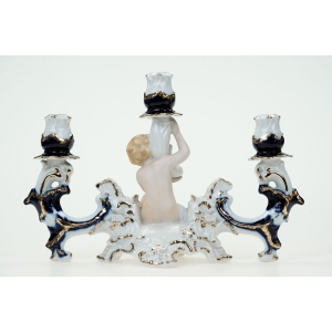 74308 ARPO ŚWIECZNIK TRÓJRAMIENNY Z CHERUBINKIEM RĘCZNIE MALOWANY (4).JPG