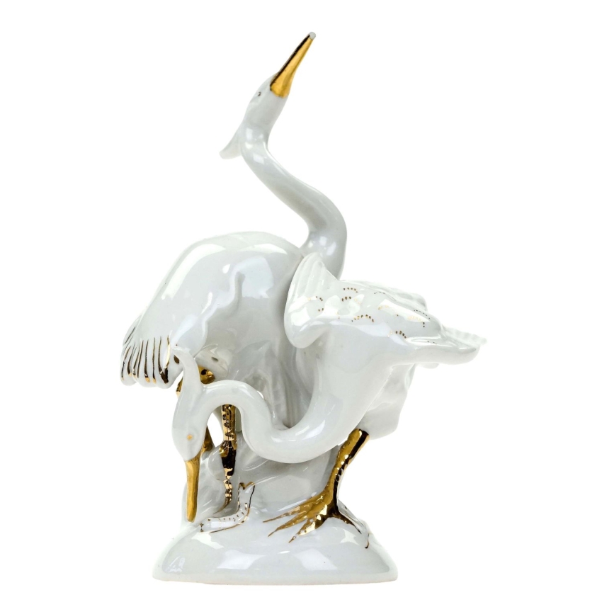 74408 ROYAL DUX FIGURKA CZAPLI ŻURAWI BIEL I ZŁOCENIA (1).jpg