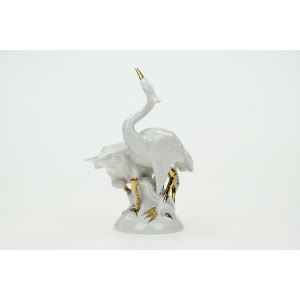 74408 ROYAL DUX FIGURKA CZAPLI ŻURAWI BIEL I ZŁOCENIA (3).JPG