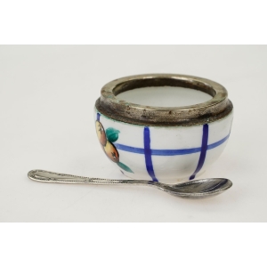 74575 STARA PORCELANOWA OWOCOWA SOLNICZKA Z ŁYŻECZKĄ (4).JPG