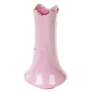 74578 PIRKENHAMMER ŁADNY WAZON Z RÓŻOWEJ PORCELANY Z BUKIETEM KWIATÓW (1).jpg