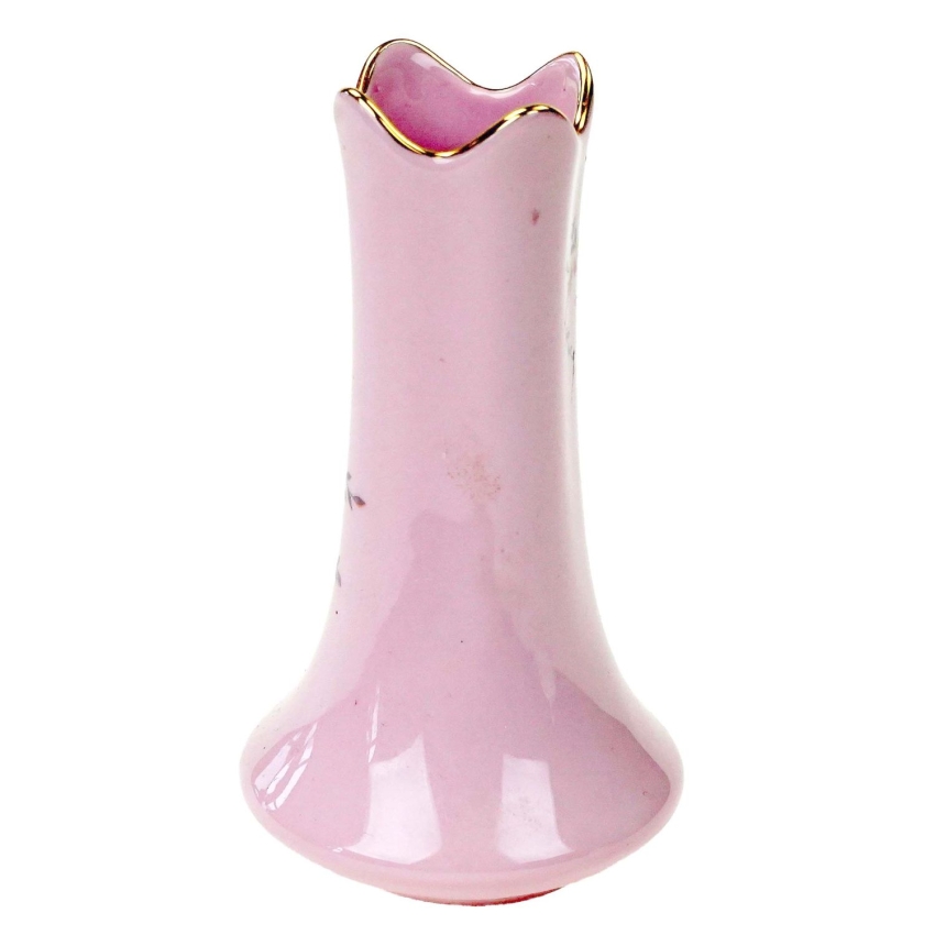 74578 PIRKENHAMMER ŁADNY WAZON Z RÓŻOWEJ PORCELANY Z BUKIETEM KWIATÓW (1).jpg