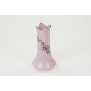 74578 PIRKENHAMMER ŁADNY WAZON Z RÓŻOWEJ PORCELANY Z BUKIETEM KWIATÓW (2).JPG