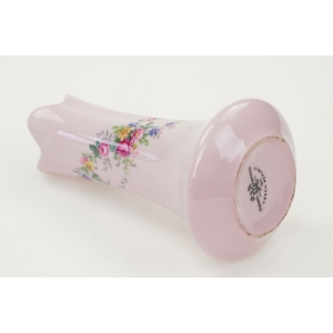 74578 PIRKENHAMMER ŁADNY WAZON Z RÓŻOWEJ PORCELANY Z BUKIETEM KWIATÓW (5).JPG