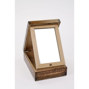 74600 CEPELIA SZKATUŁKA KUFEREK DREWNIANE PUDEŁKO MINI TOALETKA Z LUSTERKIEM (4).JPG