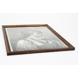 74620 STARA FRANCUSKA E. MARTINET LITOGRAFIA PORTRET KOBIETY W RAMIE ZA SZKŁEM (4).JPG