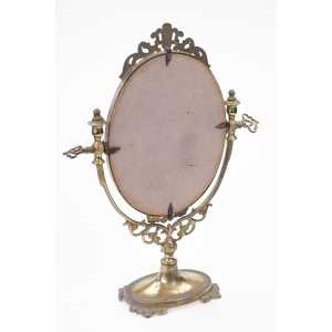 74627 MOSIĘŻNE LUSTRO UCHYLNE NA TOALETKĘ BARDZO ZDOBNE ZWIERCIADŁO DO MAKIJAŻU (4).JPG