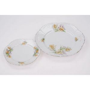 74630 SECESJA ŻONKILE I FIOLETOWE DZWONKI PATERA I 6 TALERZYKÓW (6).JPG