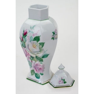 74652 LIMOGES LA SEYNIE URNA AMFORA NCZYNIE Z POKRYWĄ RÓŻE RĘCZNIE MALOWANE (4).JPG