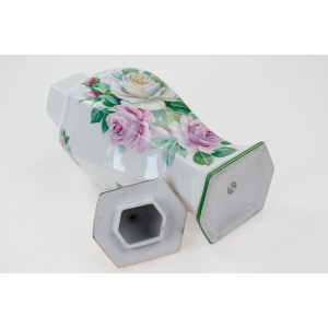 74652 LIMOGES LA SEYNIE URNA AMFORA NCZYNIE Z POKRYWĄ RÓŻE RĘCZNIE MALOWANE (5).JPG