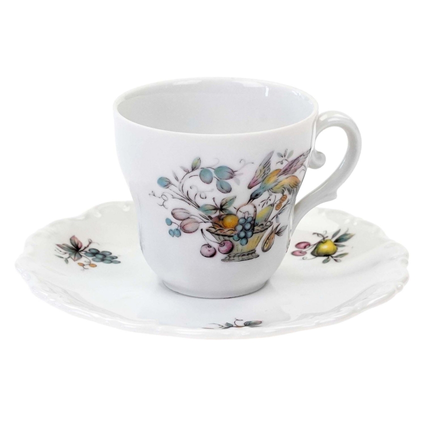 74659 SELTMANN BAROCK FILIŻANKA ZE SPODKIEM RAJSKIE PTAKI I OWOCE (1).jpg