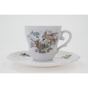 74659 SELTMANN BAROCK FILIŻANKA ZE SPODKIEM RAJSKIE PTAKI I OWOCE (2).JPG