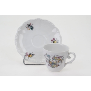 74659 SELTMANN BAROCK FILIŻANKA ZE SPODKIEM RAJSKIE PTAKI I OWOCE (4).JPG