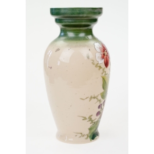 74661 SECESJA DUŻY WAZON MALOWANY EMALIĄ OPAKOWY KWIATY (3).JPG