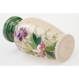 74661 SECESJA DUŻY WAZON MALOWANY EMALIĄ OPAKOWY KWIATY (4).JPG