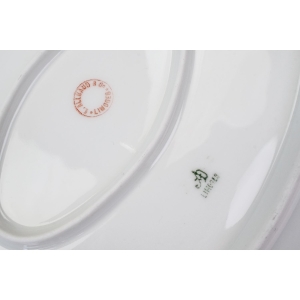 74668 LIMOGES E. ALLUAUD OWALNA SECESYJNA PATERA STRZĘPIASTE KWIATY (5).JPG