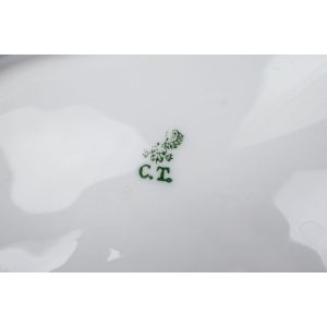 74669 C.T. ALTWASSER SECESJA CUDOWNA RĘCZNIE MALOWANA PATERA Z USZAMI (7).JPG