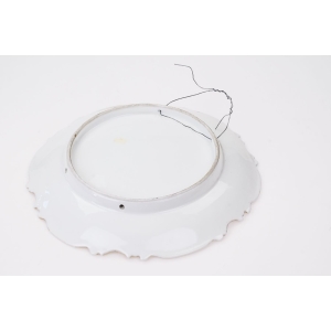 74670 SECESJA CUDOWNA RĘCZNIE MALOWANA PATERA DAMA Z KAWALEREM (5).JPG