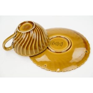 74778 LUNÉVILLE FRANCJA FAJANSOWA FILIŻANKA ZE SPODKIEM RZADKOŚĆ (4).jpg