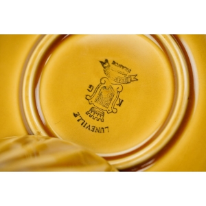 74778 LUNÉVILLE FRANCJA FAJANSOWA FILIŻANKA ZE SPODKIEM RZADKOŚĆ (5).jpg