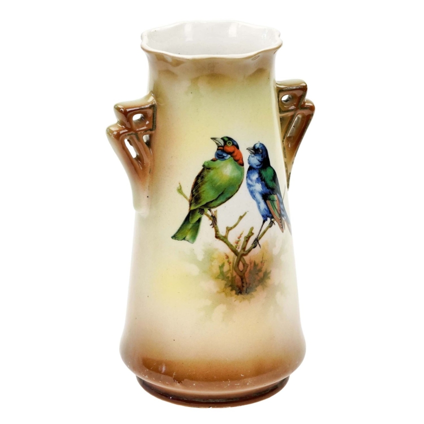 74804 ART NOUVEAU MAJOLIKA WAZON PTASZKI CUDEŃKO CZECHY ROBERT HANKE (1).jpg