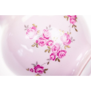 67980 LEANDER AMIS ŚLICZNY WAZON Z RÓŻOWEJ PORCELANY RĘCZNIE MALOWANE RÓŻYCZKI (3).JPG