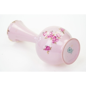 67980 LEANDER AMIS ŚLICZNY WAZON Z RÓŻOWEJ PORCELANY RĘCZNIE MALOWANE RÓŻYCZKI (4).JPG