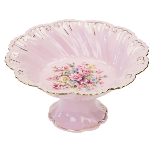 71785 RUDOLF KÄMPF FELICJA GŁĘBSZA PATERKA NA NÓŻCE NA CZEKOLADKI Z RÓŻOWEJ PORCELANY KOLOROWE KWIATKI (1).jpg