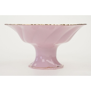 71785 RUDOLF KÄMPF FELICJA GŁĘBSZA PATERKA NA NÓŻCE NA CZEKOLADKI Z RÓŻOWEJ PORCELANY KOLOROWE KWIATKI (2).JPG