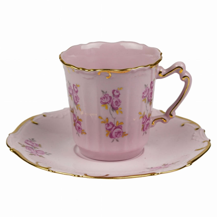 44244 LOUČKY LEANDER AMIS RÓŻOWA PORCELANA FILIŻANKA ZE SPODKIEM RÓŻYCZKI (1).jpg