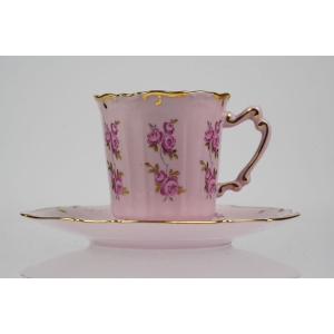 44244 LOUČKY LEANDER AMIS RÓŻOWA PORCELANA FILIŻANKA ZE SPODKIEM RÓŻYCZKI (2).jpg