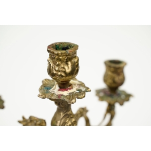 74912 SOLIDNY PIĘKNY DEKORACYJNY MOSIĘŻNY KANDELABR ŚWIECZNIK NA 5 ŚWIEC (3).jpg