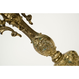 74912 SOLIDNY PIĘKNY DEKORACYJNY MOSIĘŻNY KANDELABR ŚWIECZNIK NA 5 ŚWIEC (5).jpg