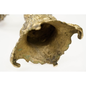 74912 SOLIDNY PIĘKNY DEKORACYJNY MOSIĘŻNY KANDELABR ŚWIECZNIK NA 5 ŚWIEC (7).jpg