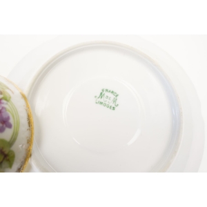 74936 LIMOGES MAVALEIXGRANGER SECESJA FILIŻANKA ZE SPODKIEM FIOŁKI FIOŁECZKI (5).jpg