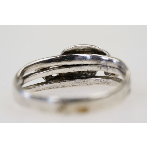 74974 PRL JUWELIA POZNAŃ PIERŚCIONEK OBRĄCZKA LISTEK I KULKI WAGA 2,5 CM R. 16,5 (3).jpg