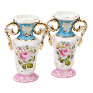 75059 BIEDERMEIER PARA PIĘKNYCH WAZONÓW ŚLUBNYCH RĘCZNIE MALOWANE RÓŻE (1).jpg