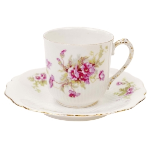 75068 LIMOGES SECESJA ŚLICZNA FILIŻANKA ZE SPODKIEM FIOŁECZKI (1).jpg