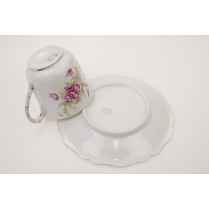 75068 LIMOGES SECESJA ŚLICZNA FILIŻANKA ZE SPODKIEM FIOŁECZKI (4).jpg