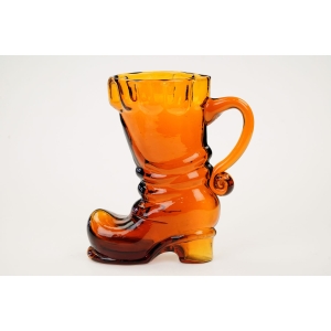 75081 HUTA SZKŁA LAURA BUT WAZON KUFEL CIEMNOBURSZTYNOWY (2).jpg