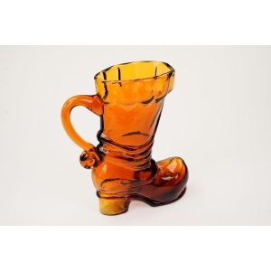 75081 HUTA SZKŁA LAURA BUT WAZON KUFEL CIEMNOBURSZTYNOWY (3).jpg