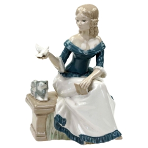75205 HISZPANIA MEDITERRANEO RĘCZNIE MALOWANA FIGURKA DZIEWCZYNY Z GOŁĘBIEM (1).jpg