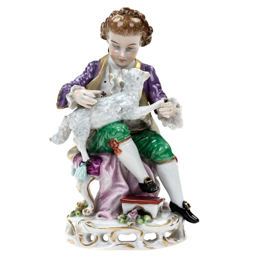 75206 SITZENDORF ZABYTKOWA FIGURKA MŁODZIEŃCA Z OWIECZKĄ (1).jpg