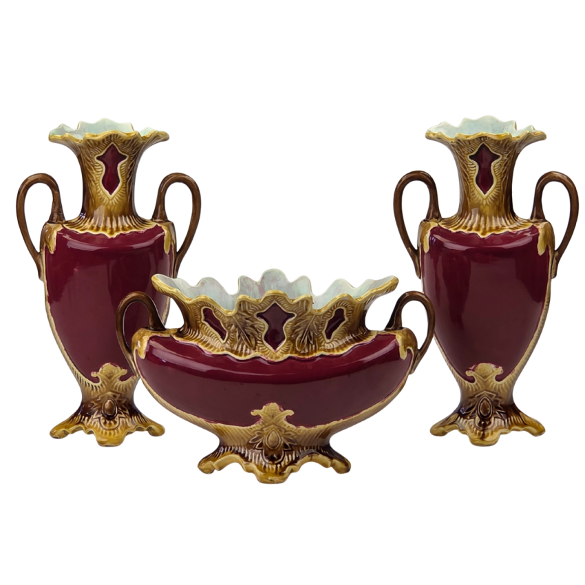 75211 ART NOUVEAU MAJOLIKA PARA WAZONÓW Z ŻARDINIERĄ CUDEŃKA FRANCJA (1).png