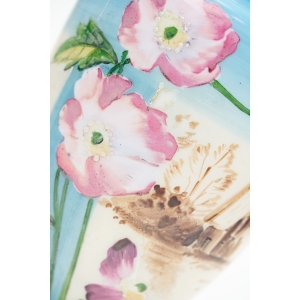 75234 SECESYJNY SPEKTAKULARNY WAZON RĘCZNIE MALOWANY PEJZAŻ I KWIAT MAKÓW (2).jpg