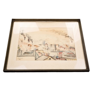 75345 AKWARELA ZA SZKŁEM PEJZAŻ PRZEMYSŁOWY 1930 ROK (1).jpg
