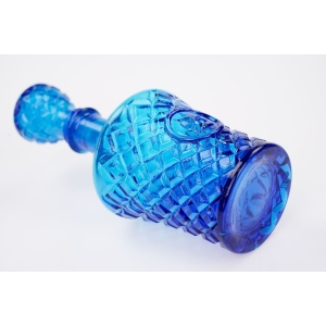 75368 EMPOLI TURKUSOWA KARAFKA Z WZOREM W KRATKĘ (4).jpg