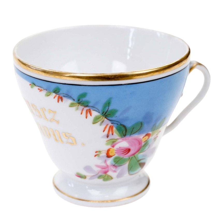 75377 BIEDERMEIER RĘCZNIE MALOWANA DUŻA FILIŻANKA Z FRANCUSKIM NAPISEM (1).jpg